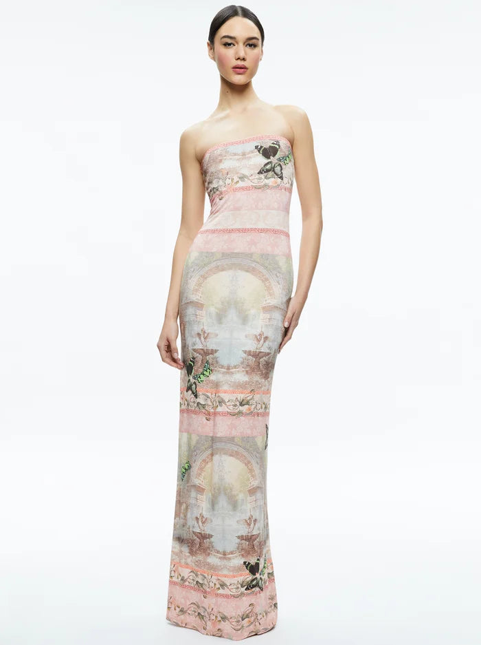 Alice + Olivia - Delora Strapless Maxi Dress - Versailles