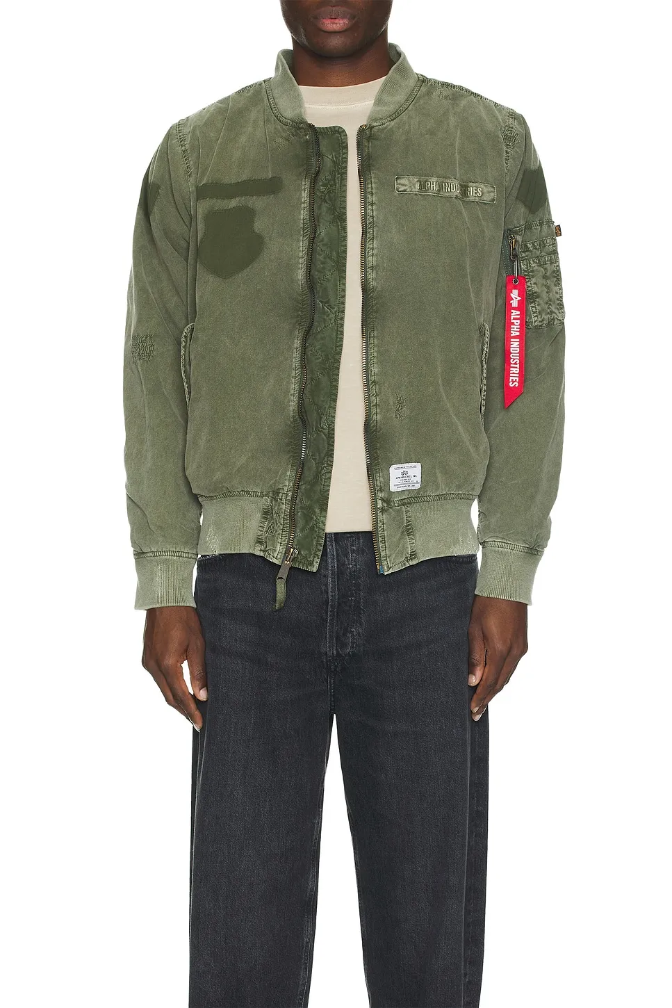 ALPHA INDUSTRIES L-2b Rip And Repair Flight Jacket -        