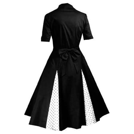 Black and White Polka Dot Retro 50s Rockabilly Dress