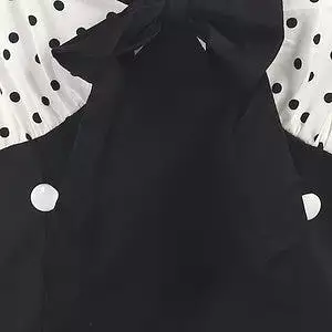 Black and White Polka Dot Top Retro 50s Pencil Dress