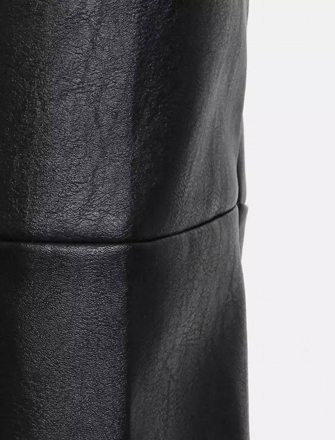 Black Faux Leather High Waisted Trousers