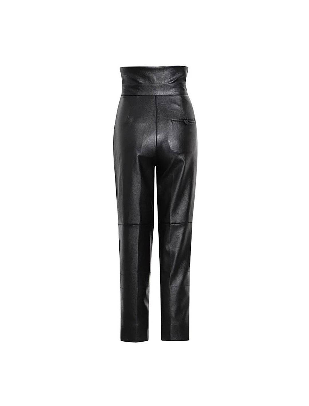 Black Faux Leather High Waisted Trousers