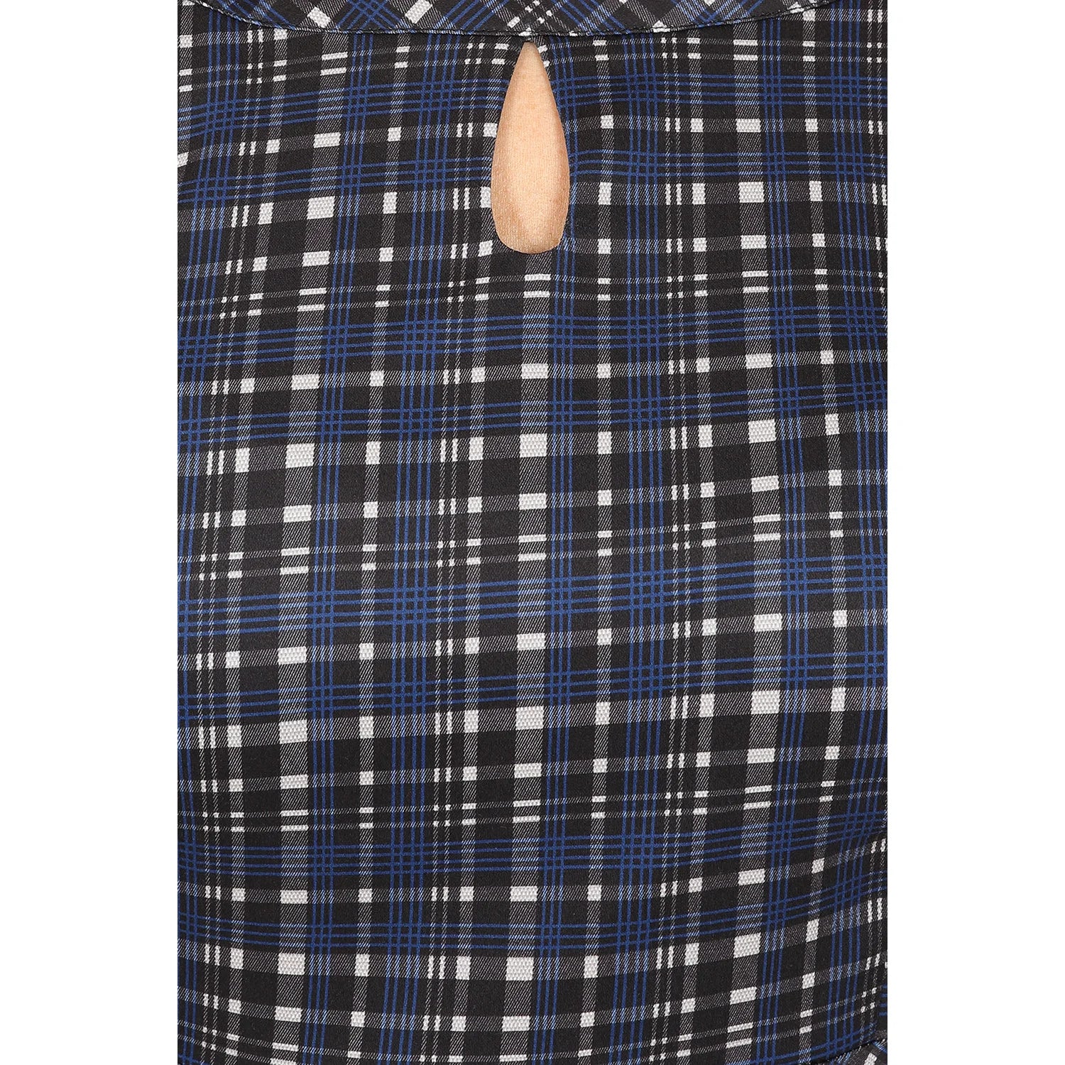 Blue Tartan Check Long Sleeve Burns Night & Rockabilly Style Swing Dress