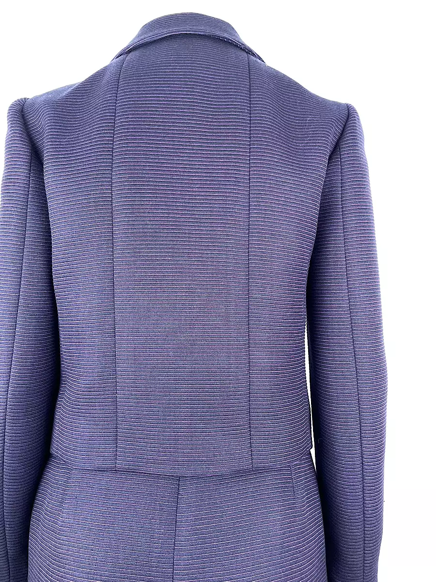 Chanel 01P 2001 Spring Navy Blue Skirt Suit with Jacket FR 38/40