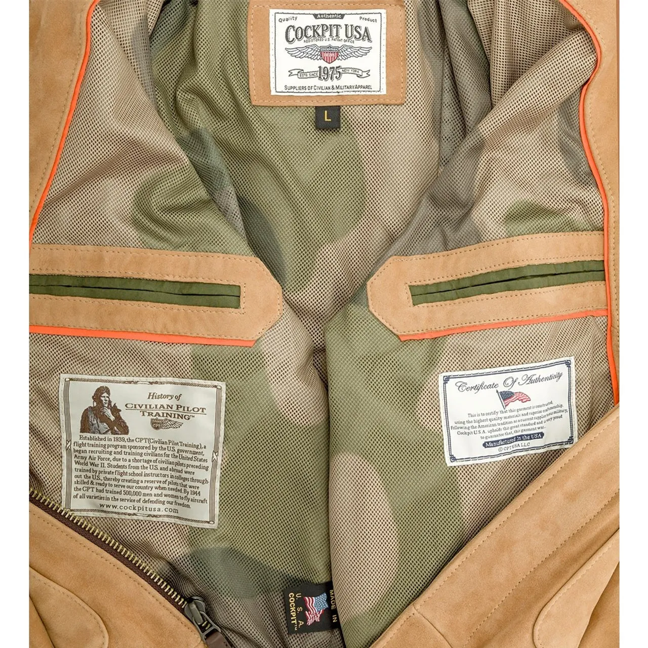 Cockpit USA Gentleman Pilot A-2 Flight Jacket Tobacco USA Made