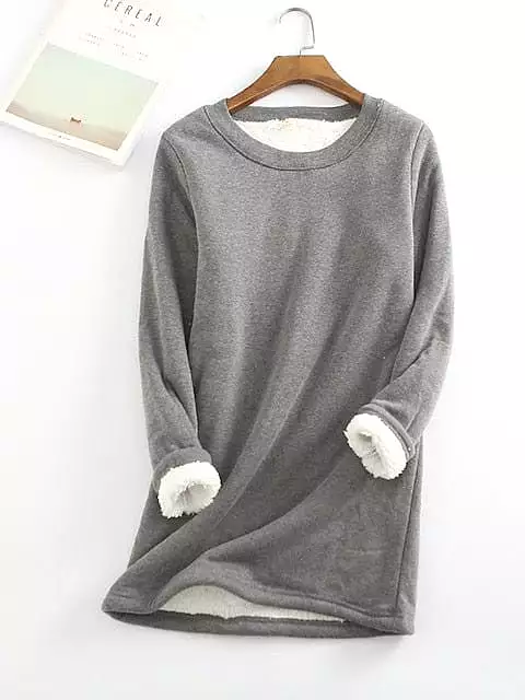 Cozy Women's Sherpa Fleece Lined Winter Sweatshirt Dress