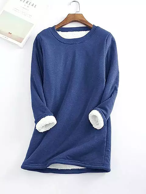 Cozy Women's Sherpa Fleece Lined Winter Sweatshirt Dress