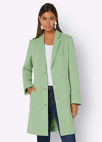 Creation L Stripe Longline Coat | Grattan