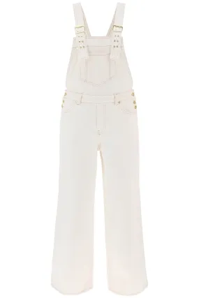 denim overall jumpsuit J1430 EGRET