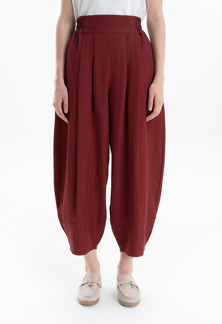 Double Pleated Solid Wide Leg Trouser