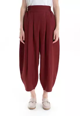 Double Pleated Solid Wide Leg Trouser