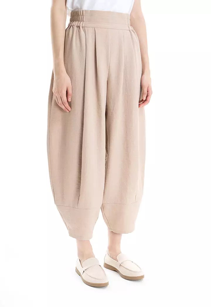 Double Pleated Solid Wide Leg Trouser