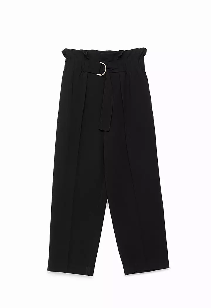 Elasticated High Waist Solid Trouser