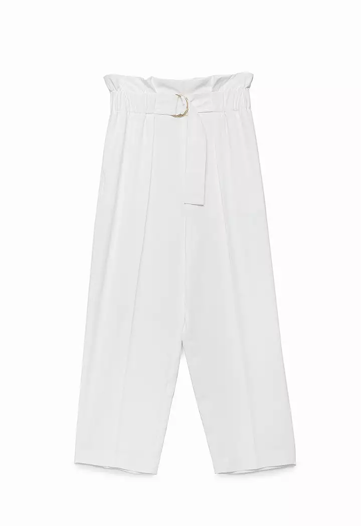 Elasticated High Waist Solid Trouser