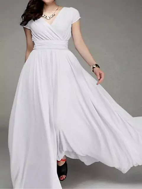 Elegant Black, White, and Yellow Women's Party Maxi Dress