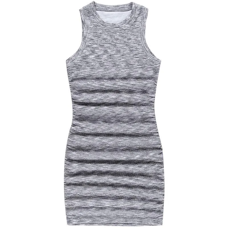 Elegant Summer Women's Knitted Sleeveless Pencil Tank Bodycon Party Dress