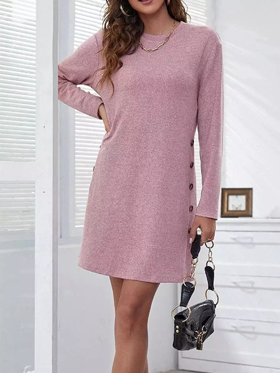 Elegant Women's V-Neck T-Shirt Dress for Daily and Weekend Wear