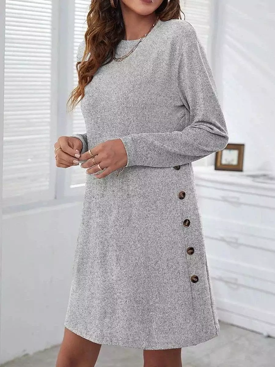 Elegant Women's V-Neck T-Shirt Dress for Daily and Weekend Wear