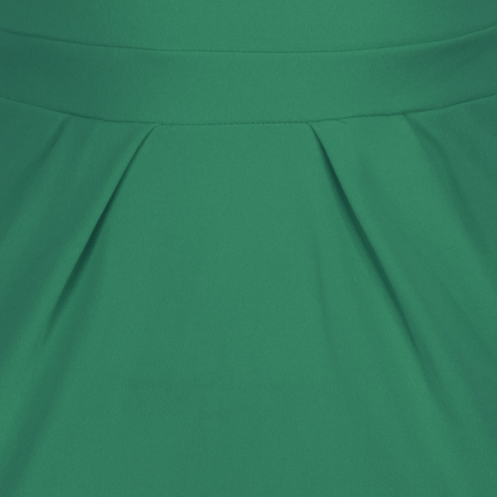 Emerald Green 3/4 Sleeve Pleated Bodycon Pencil Dress