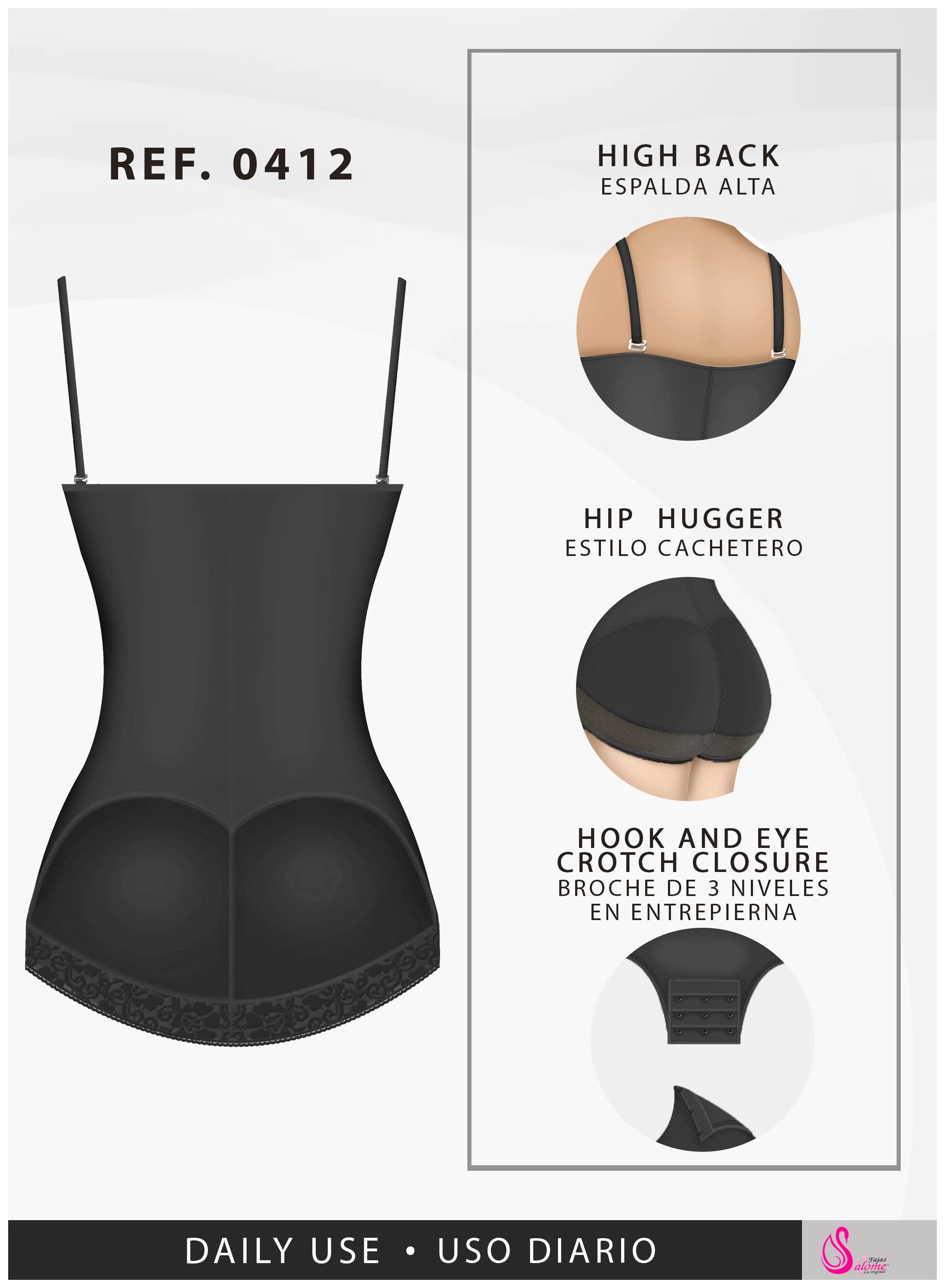 FAJAS SALOME 0412 | STRAPLESS BUTT LIFTING SHAPEWEAR GIRDLE FOR DRESSES | DAILY USE BODY SHAPER