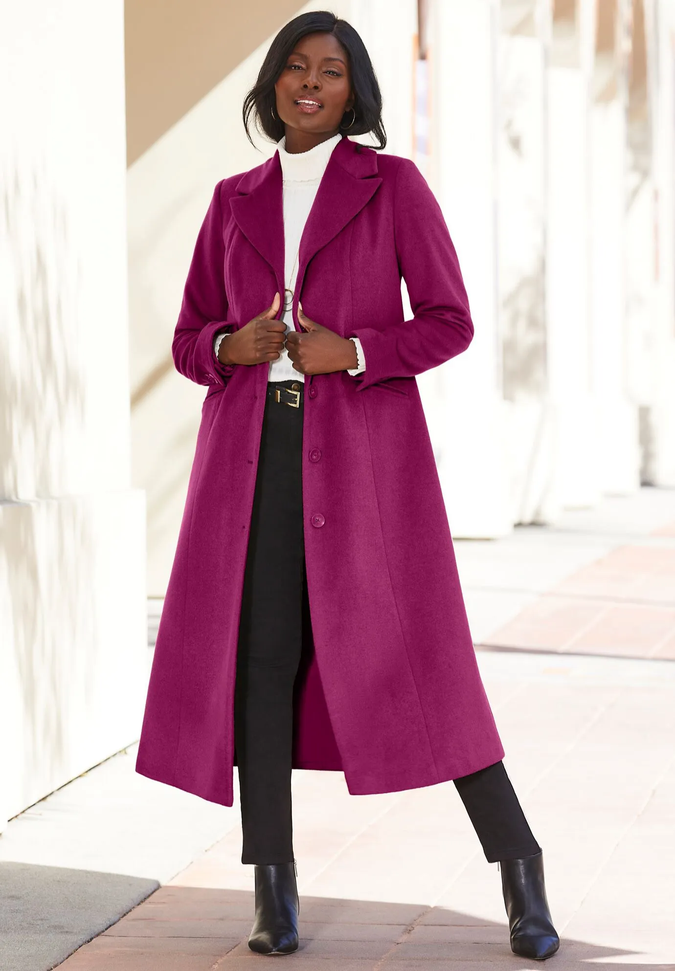 Full Length Wool Blend Coat