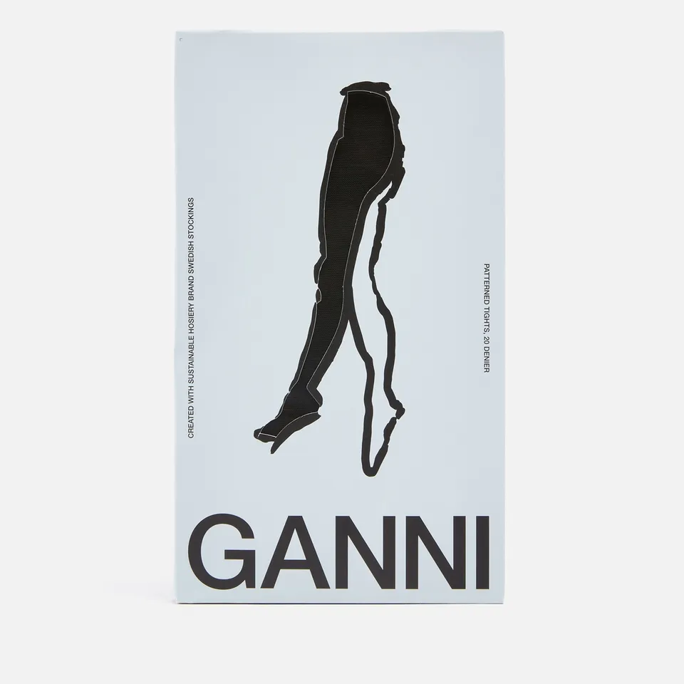 Ganni Butterfly Logo-Jacquard Tights - S | Coggles