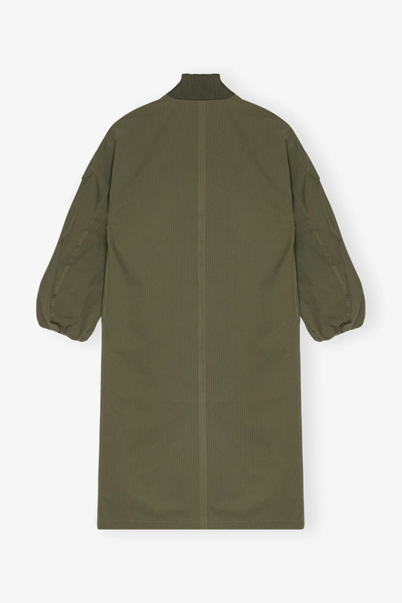 Green Tech Seersucker Oversized Shell Coat