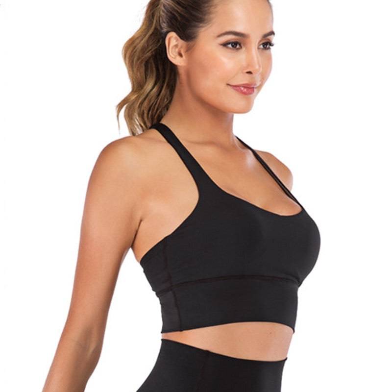 High Waisted Leggings Crop Bra Top Two Piece Fitness Set