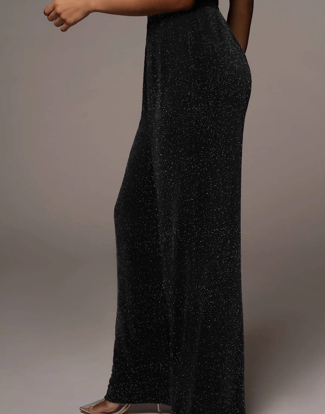 High Waisted Loose Sequined Long Pants