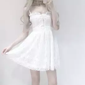 JAPANESE WHITE LACE SLING DRESS BY71043