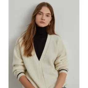 Knitted coat with wool and mohair