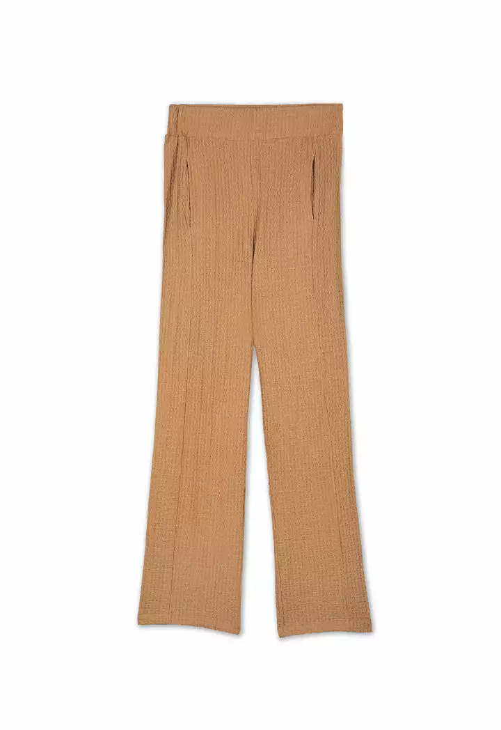 Knitted Waves Textured Solid Trouser