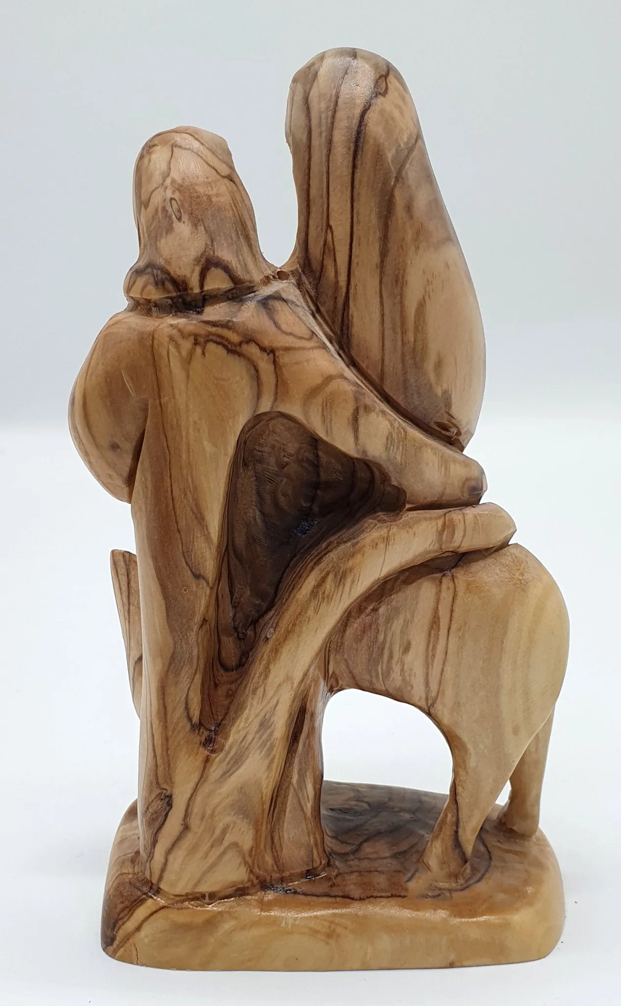 live Wood Nativity Statue - Flight to Egypt Scene, Jesus, Mary, and Joseph - Holy Land Crafted in Israel - Mary and Joseph Figur