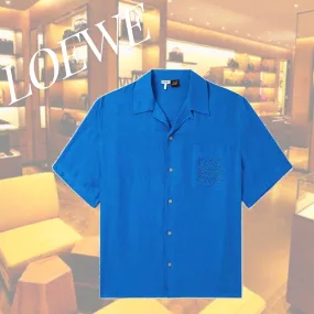 LOEWE  |Plain Short Sleeves Logo Luxury Shirts