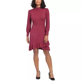 London Times Womens Knit Above-Knee Sweaterdress