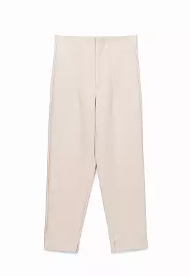 Long Solid Trouser With Faux Pocket