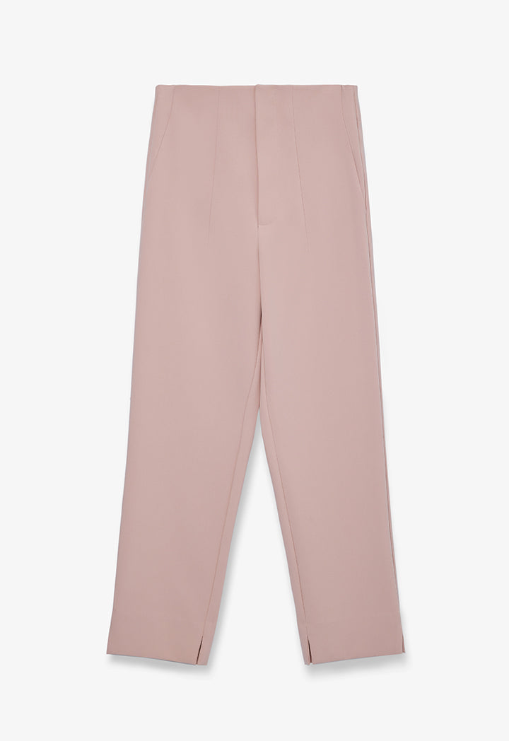 Long Solid Trouser With Faux Pocket