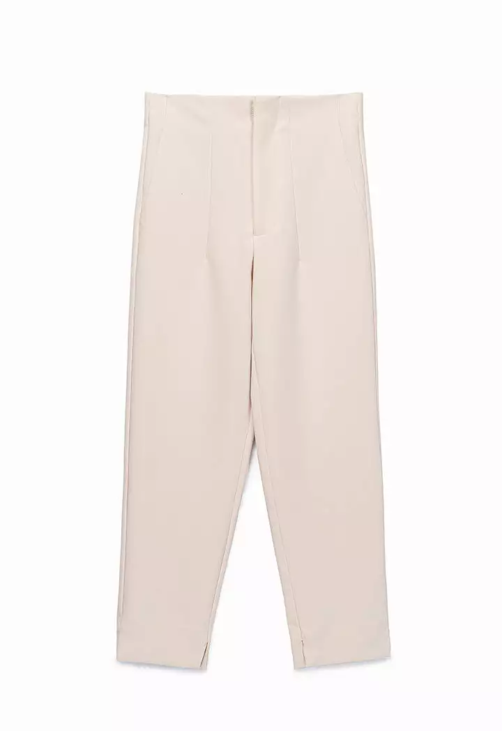 Long Solid Trouser With Faux Pocket