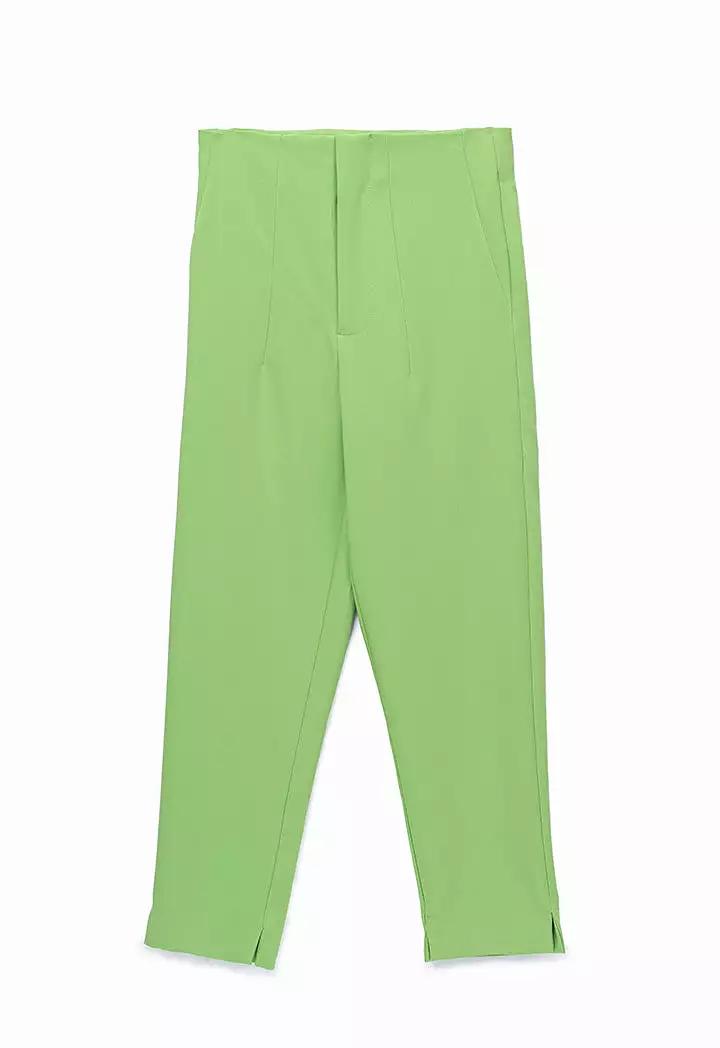 Long Solid Trouser With Faux Pocket