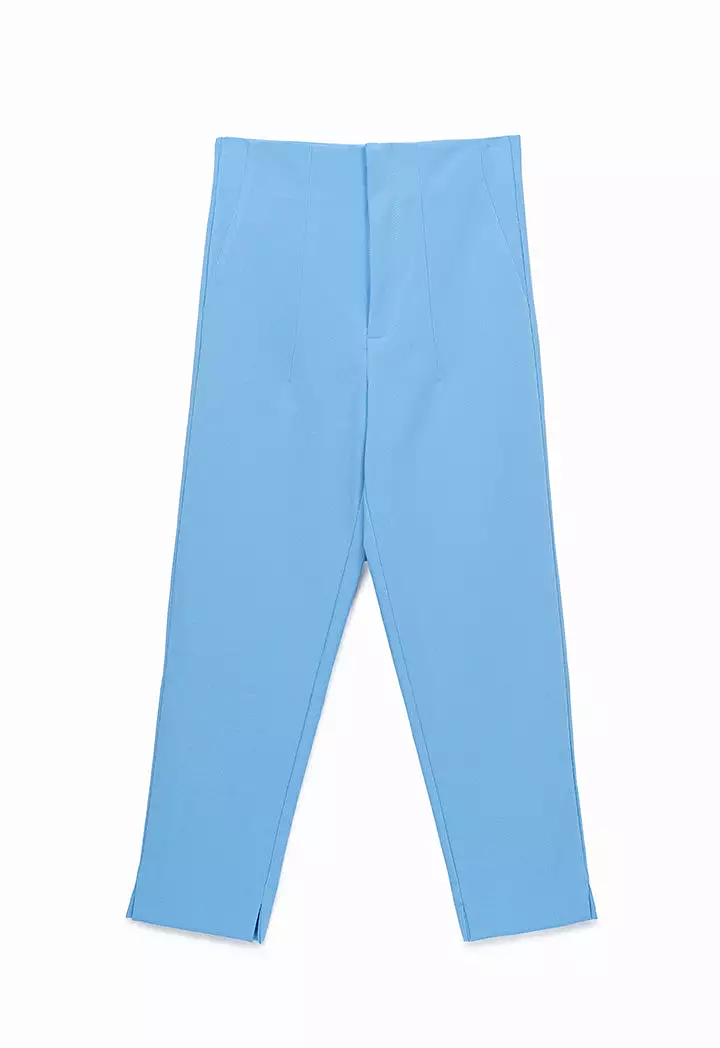 Long Solid Trouser With Faux Pocket