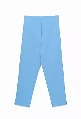 Long Solid Trouser With Faux Pocket