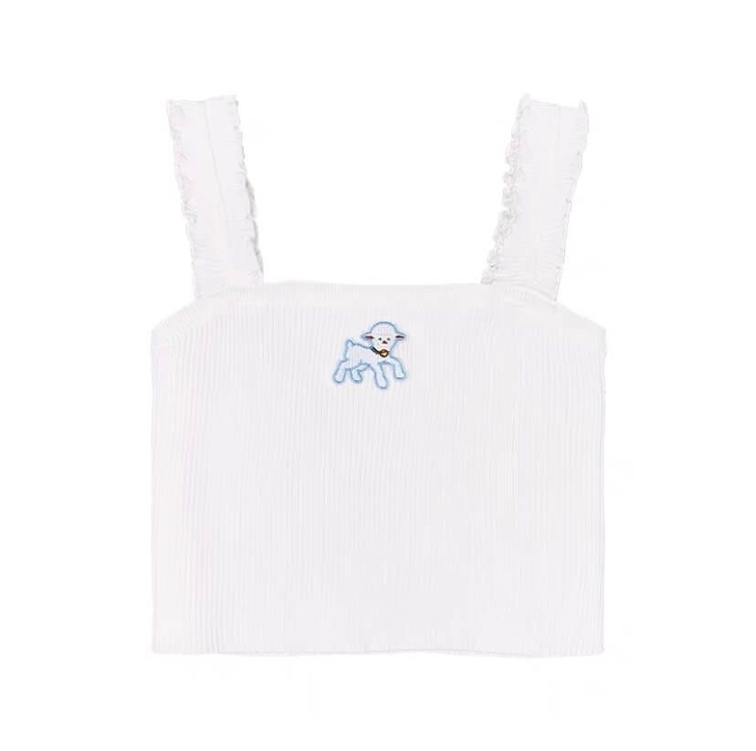 Lovely lamb embroidered suspender top female BY0331