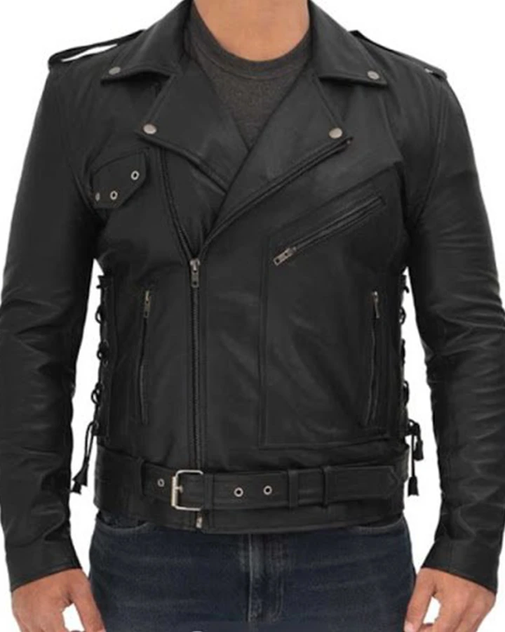 Lucas Asymmetrical Black Motorcycle Leather Jacket | William Jacket