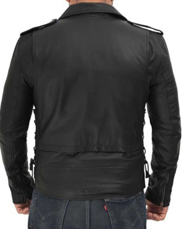 Lucas Asymmetrical Black Motorcycle Leather Jacket | William Jacket