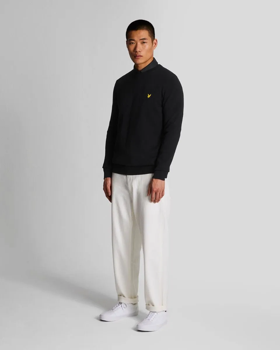 Lyle & Scott Knitted Crew Neck Jumper Jet Black