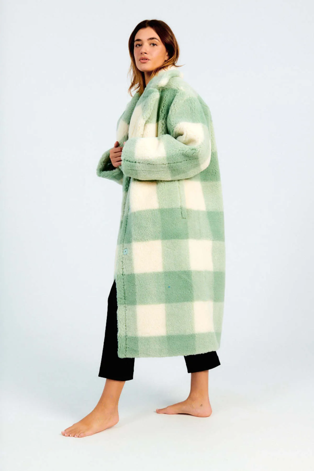 Maria Coat - Mint/Off White