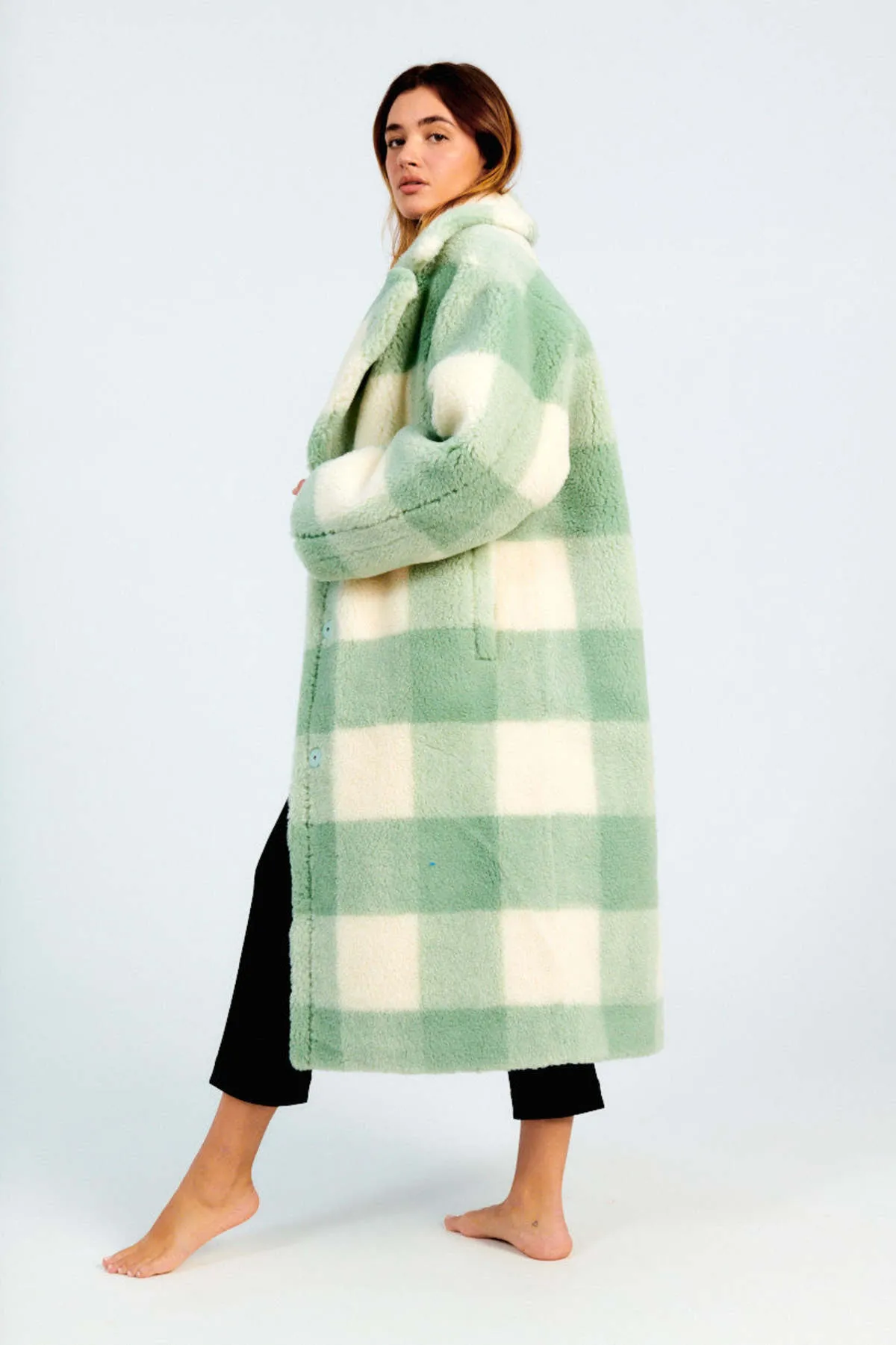 Maria Coat - Mint/Off White