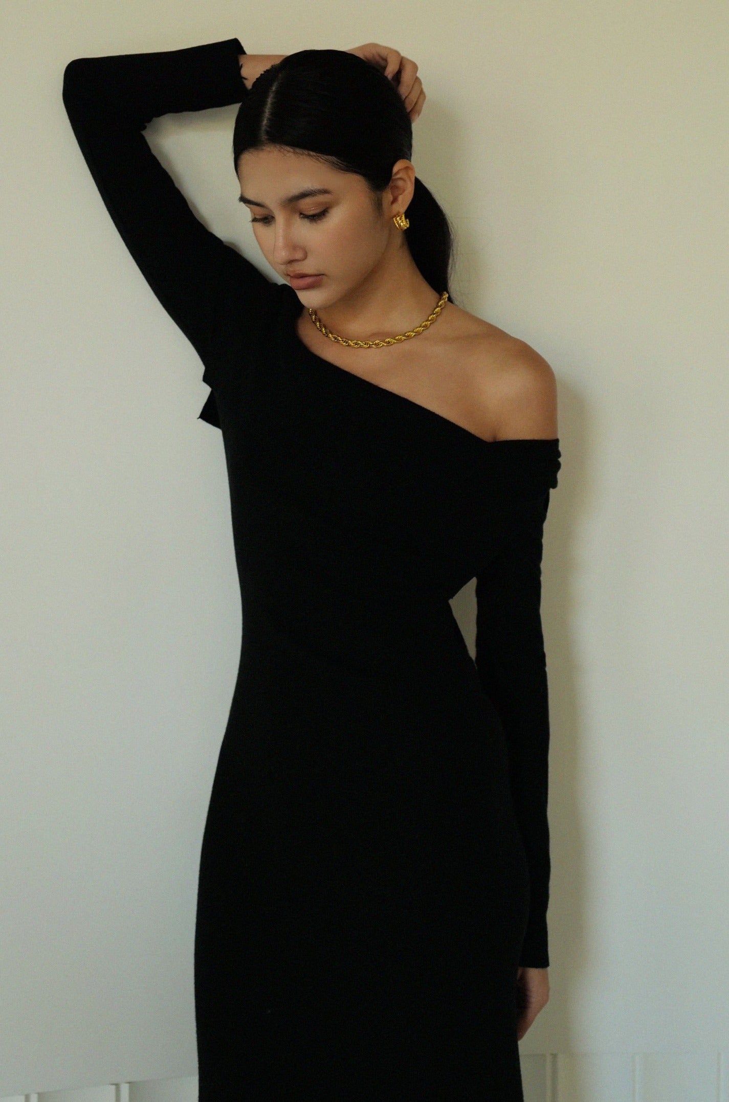 NYC nights knit dress in black