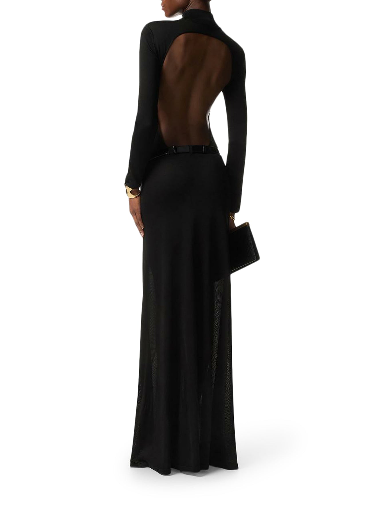 OPEN BACK KNIT EVENING DRESS