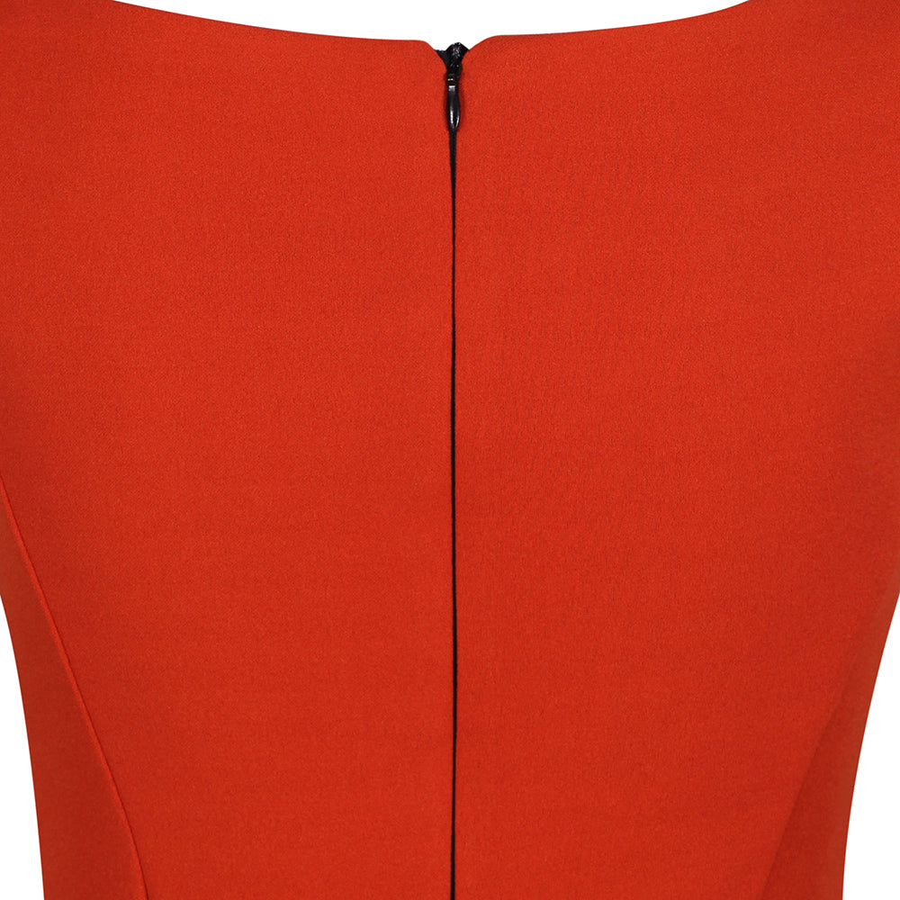 Orange Cinnamon 40s Bodycon Sleeveless Hollywood Wiggle Dress